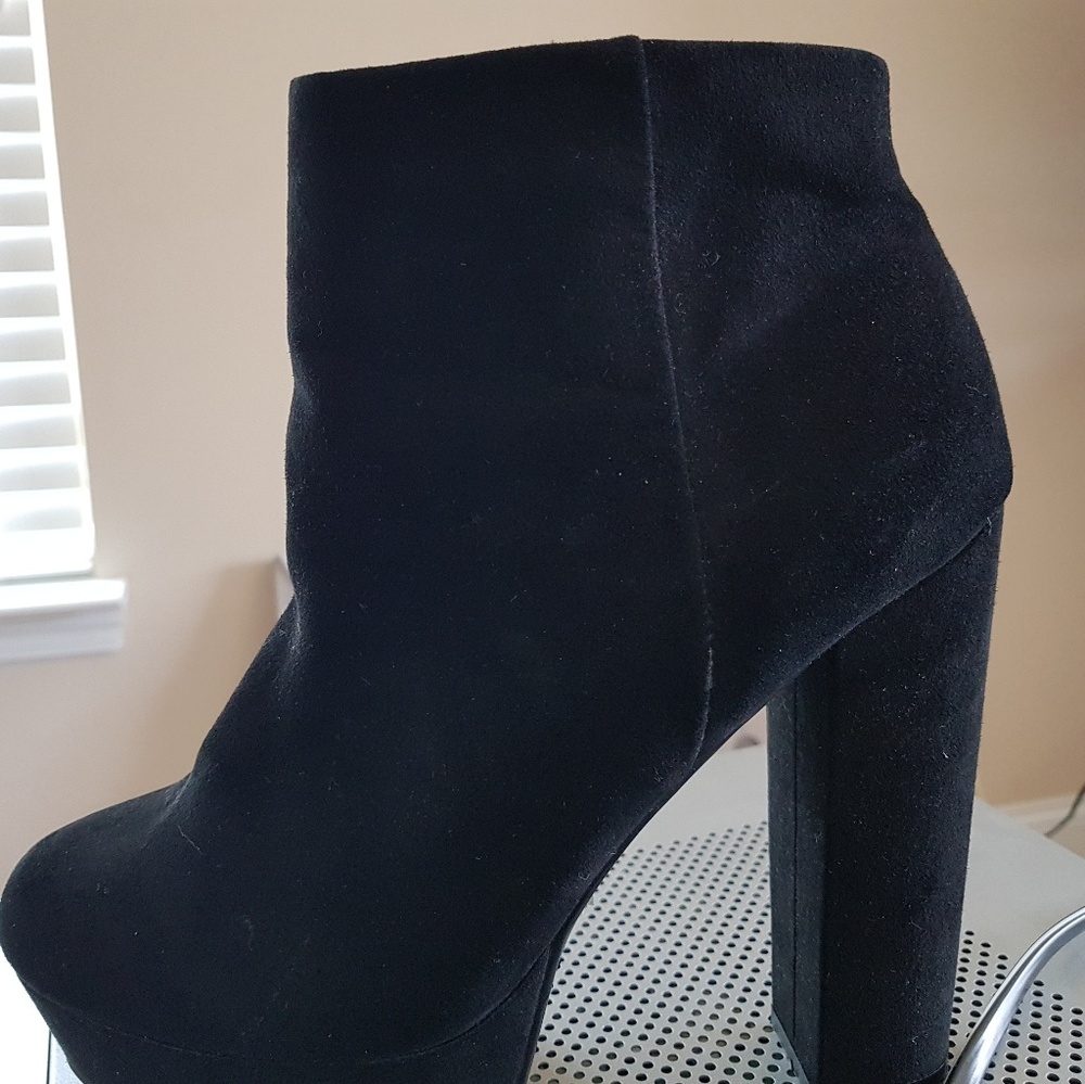 Black platform ankle boots